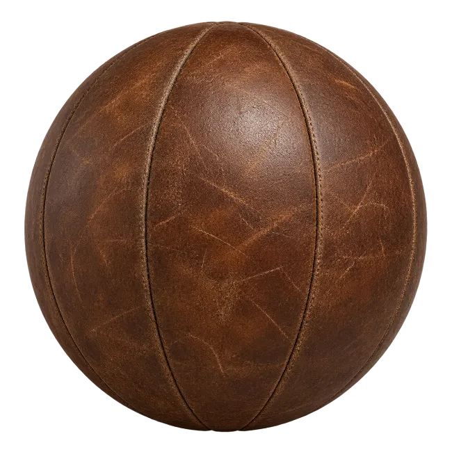 Vintage Brown Leather Basketball Stock Image