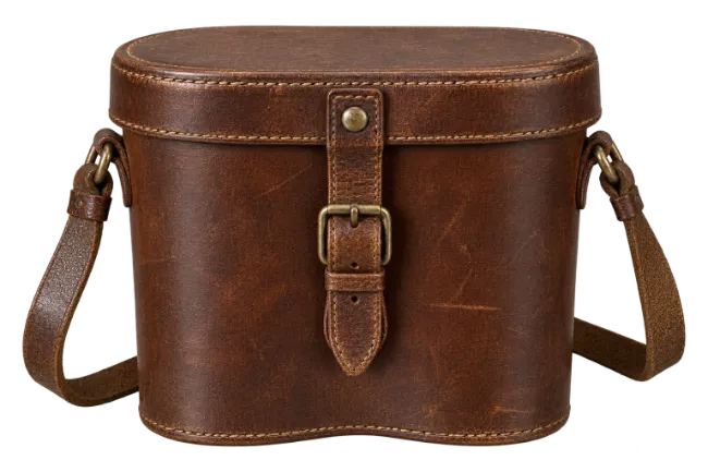 Vintage Brown Leather Binocular Case