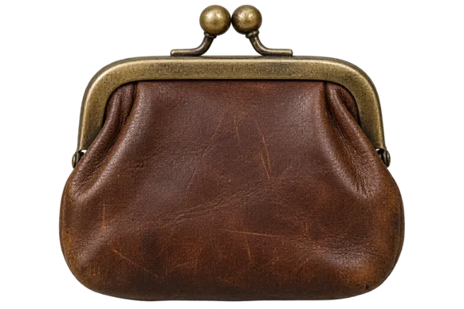 Vintage Brown Leather Coin Purse