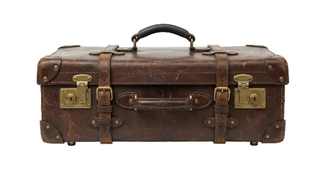 Vintage Brown Leather Suitcase