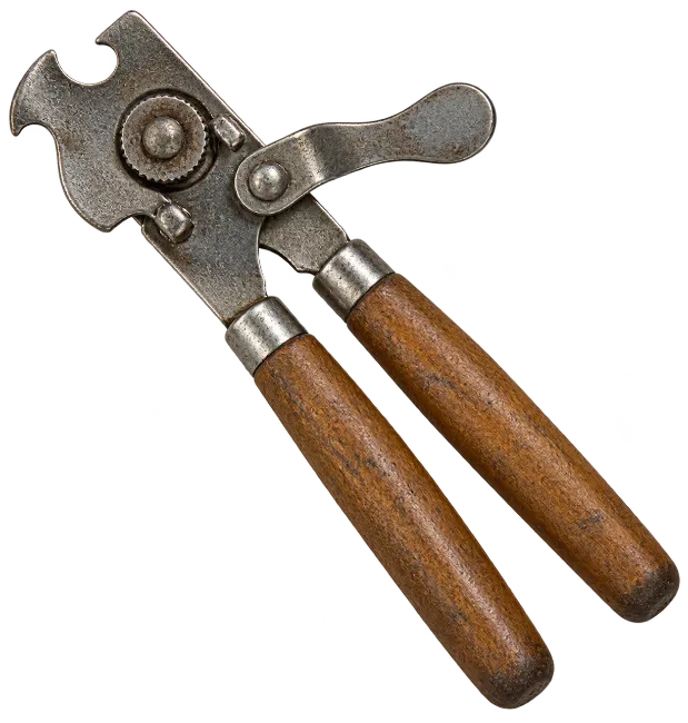 Vintage Can Opener with Wooden Handles