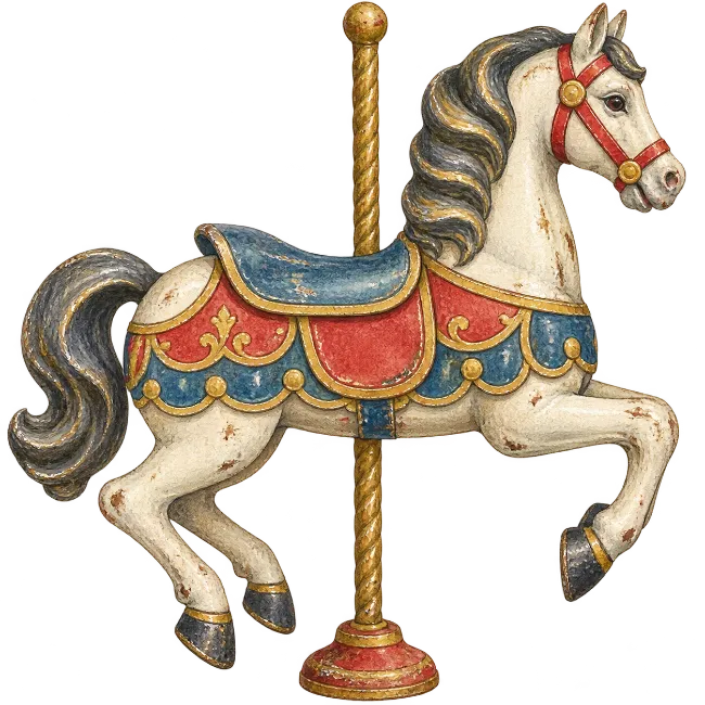 Vintage Carousel Horse Illustration