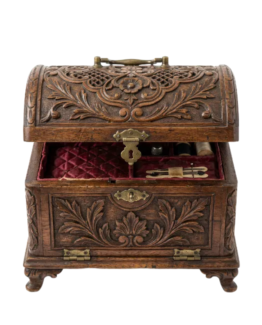 Vintage Carved Wooden Chest