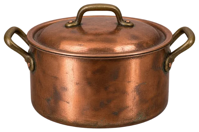 Vintage Copper Cooking Pot with Lid