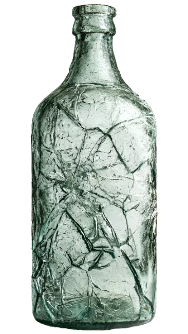 Vintage Cracked Glass Bottle