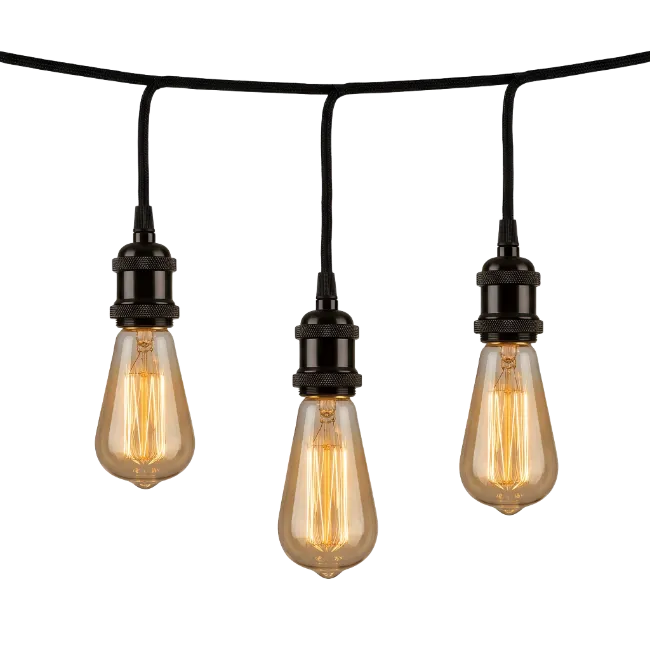 Vintage Edison String Lights Hanging
