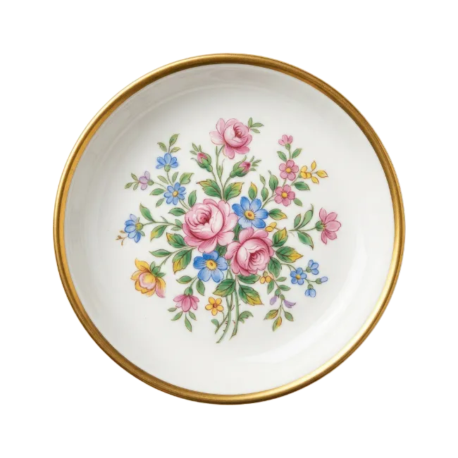 Vintage Floral Porcelain Saucer