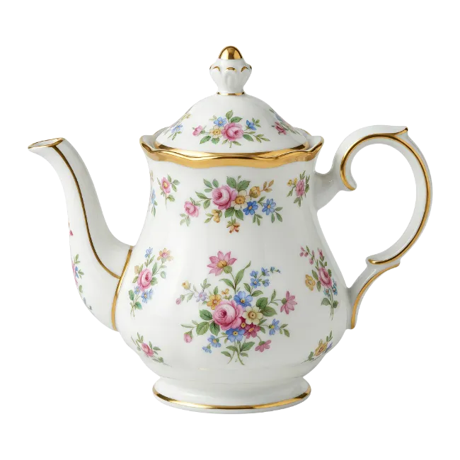 Vintage Floral Porcelain Teapot