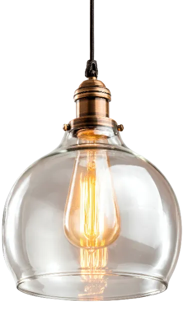 Vintage Glass Pendant Light Fixture