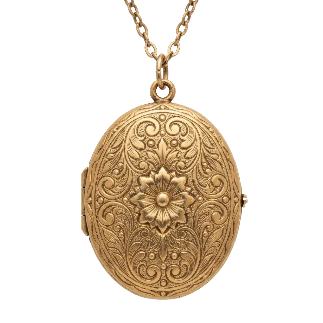 Vintage Gold Locket Necklace