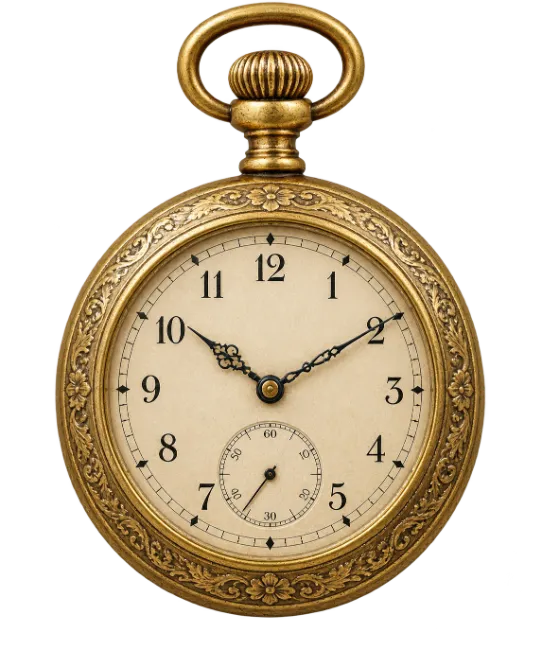 Vintage Gold Pocket Watch with Ornate Detailing