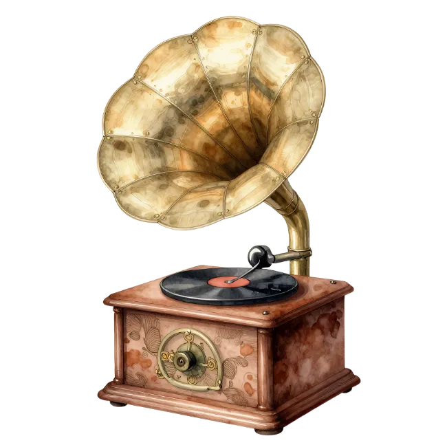 Vintage Gramophone Record Player
