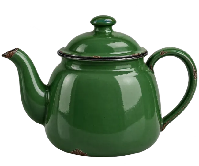 Vintage Green Enamel Teapot