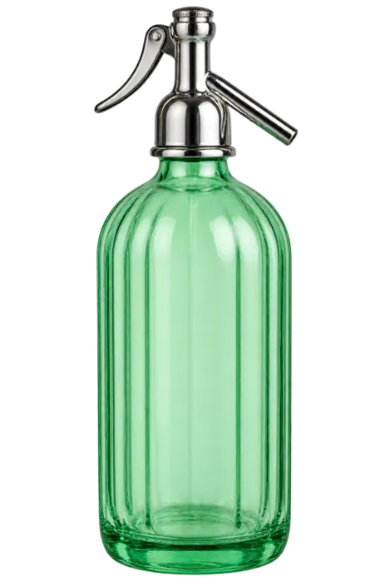 Vintage Green Glass Siphon Bottle