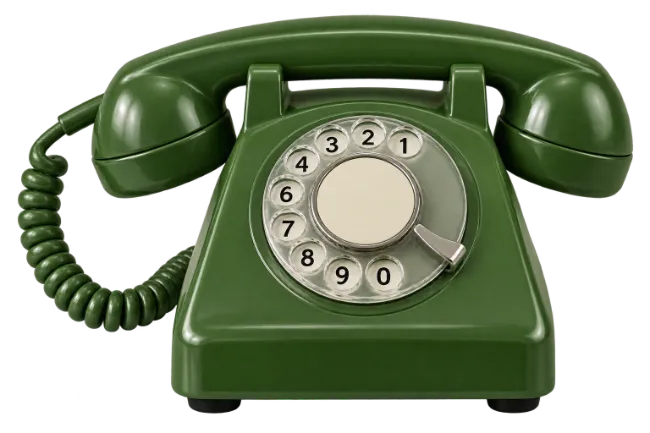 Vintage Green Rotary Telephone