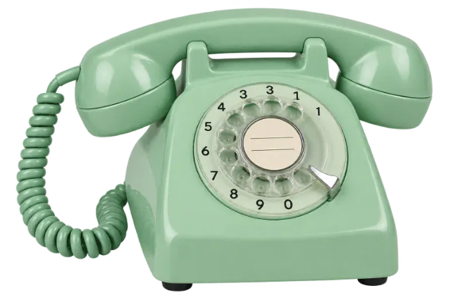 Vintage Green Rotary Telephone