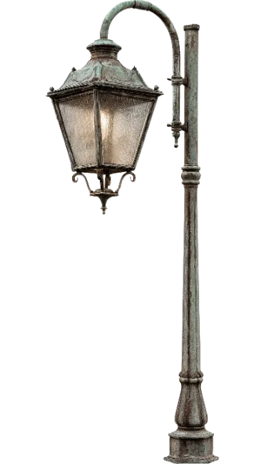 Vintage Green Street Lamp Post