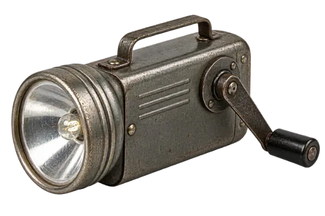Vintage Hand Crank Flashlight