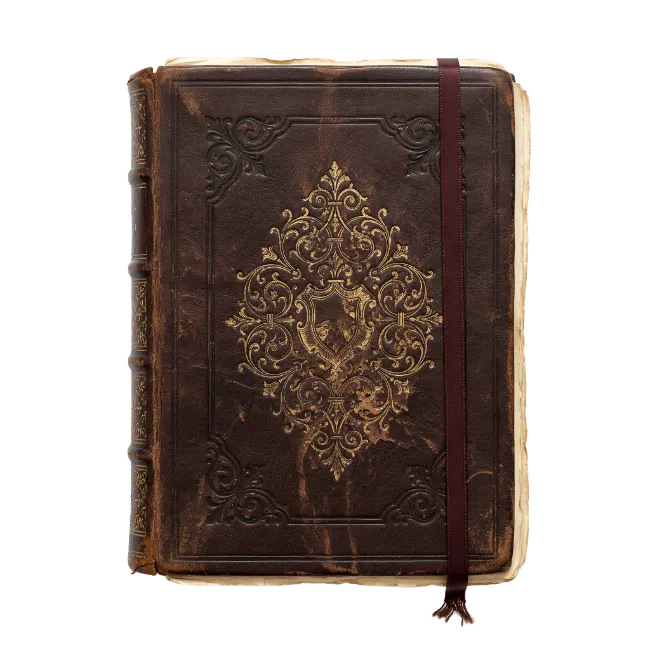 Vintage Leather Bound Book with Gold Ornamentation