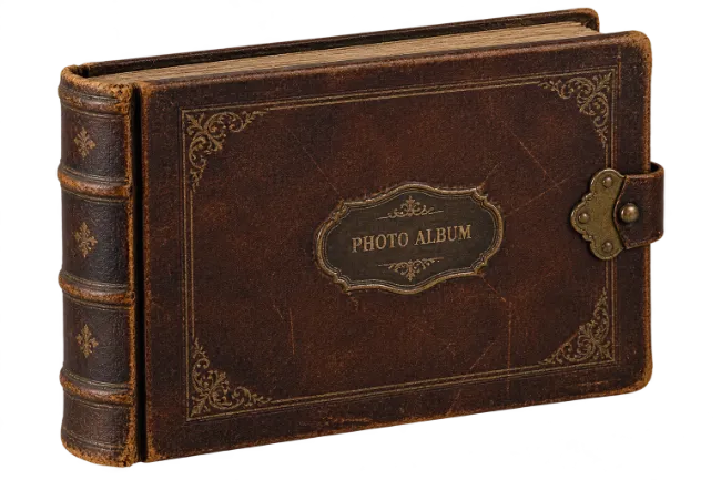 Vintage Leather Bound Photo Album