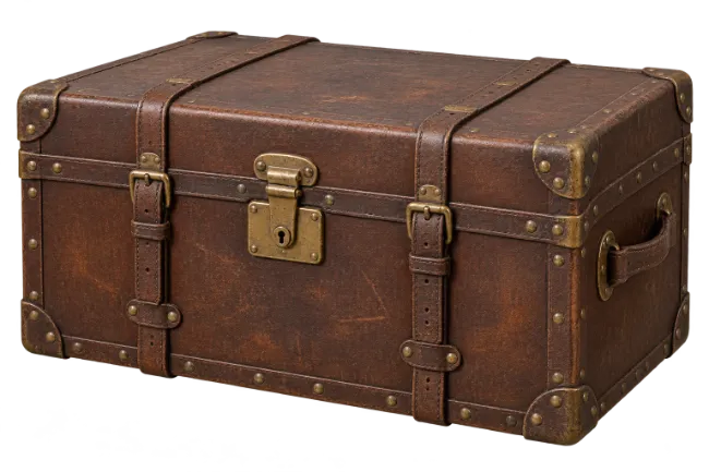 Vintage Leather Storage Trunk