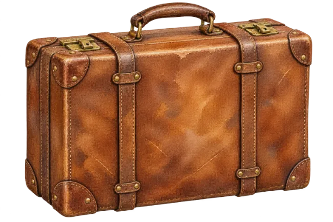Vintage leather suitcase illustration