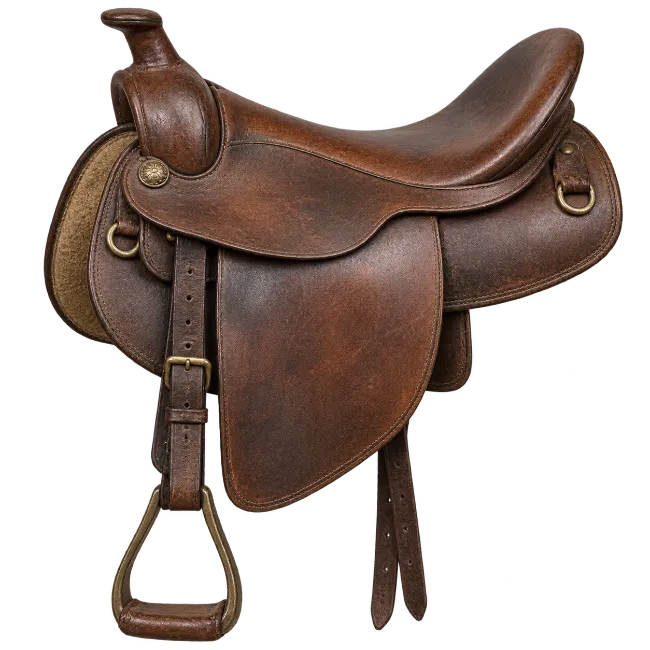 Vintage Leather Western Saddle