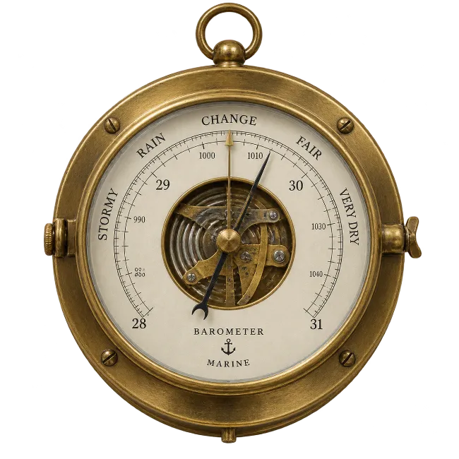 Vintage Marine Barometer Clock
