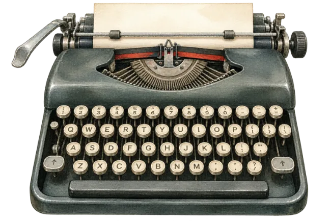 Vintage Mechanical Typewriter with Blank Paper