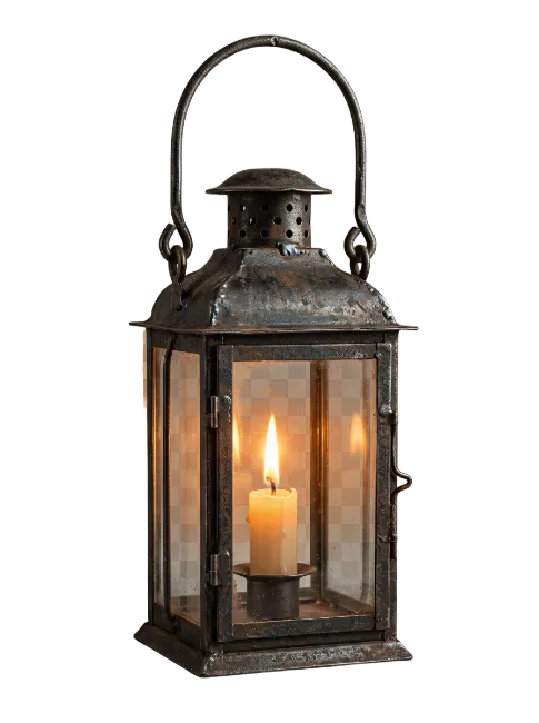 Vintage metal candle lantern