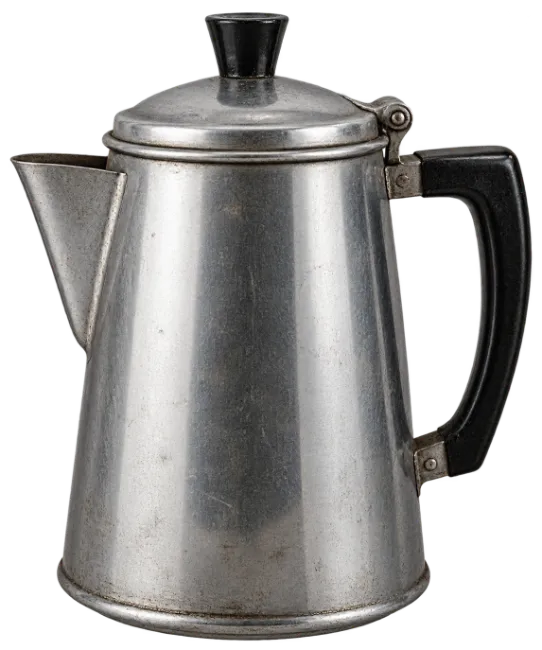 Vintage Metal Coffee Percolator with Black Handle