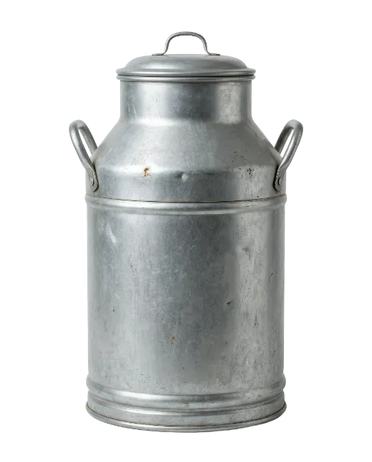 Vintage Metal Milk Can with Lid