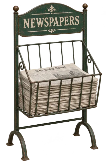 Vintage Metal Newspaper Stand