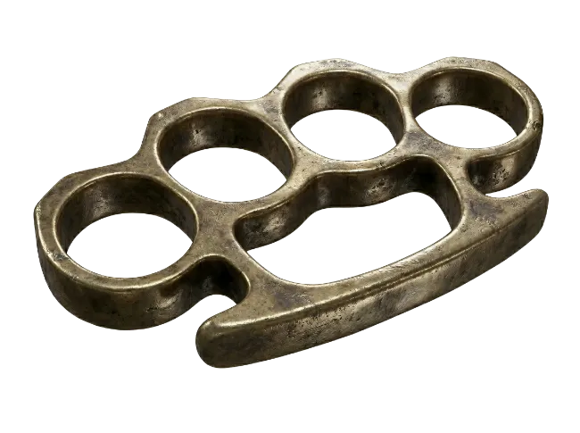 Vintage Metallic Brass Knuckles Weapon