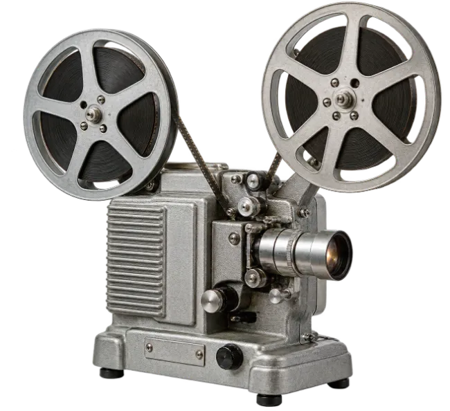 Vintage Movie Projector with Film Reels