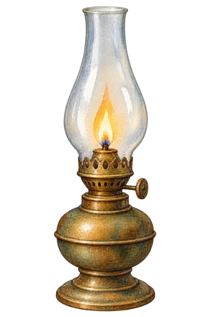Vintage Oil Lamp Illustration