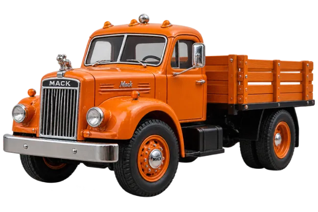 Vintage Orange Mack Cargo Truck Model