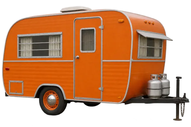 Vintage Orange Travel Trailer