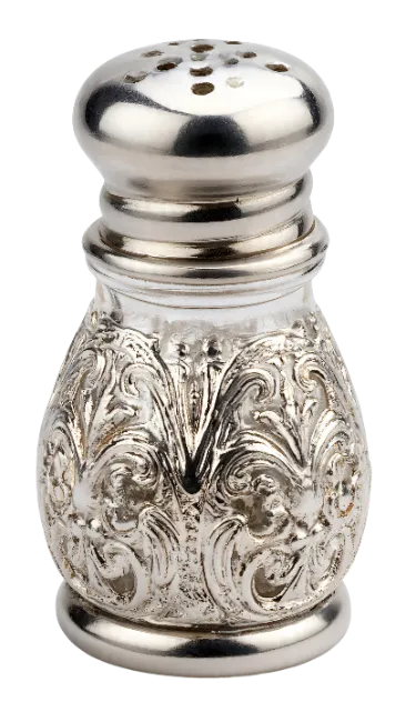Vintage Ornate Glass Salt Shaker