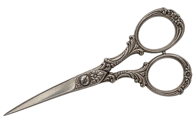 Vintage Ornate Silver Scissors