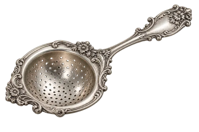 Vintage Ornate Silver Tea Strainer