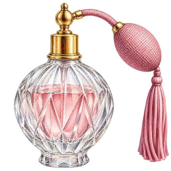 Vintage Perfume Bottle Illustration