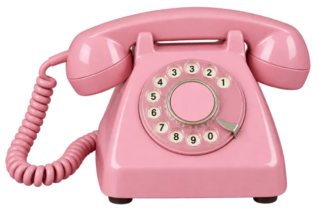 Vintage Pink Rotary Telephone