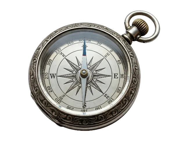 Vintage Pocket Compass with Detailed Dial