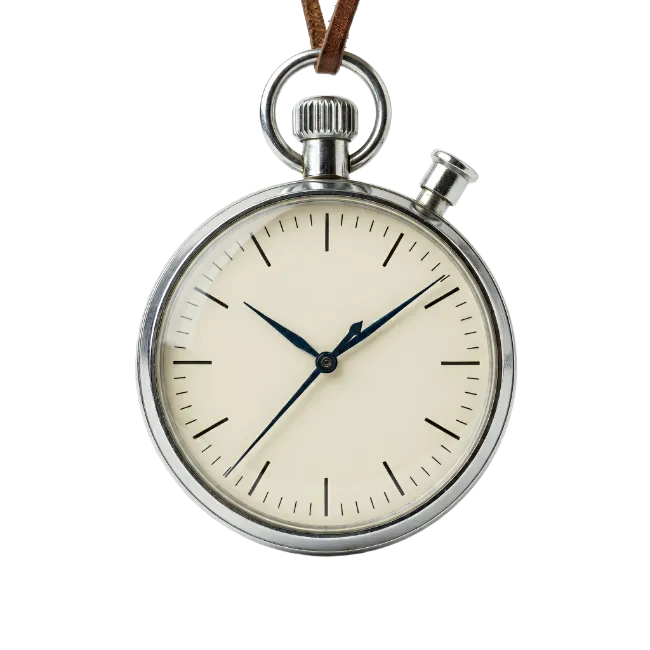 Vintage Pocket Watch with Blank Cream Face