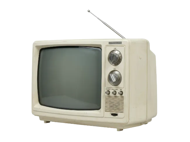 Vintage Portable Television With Antenna