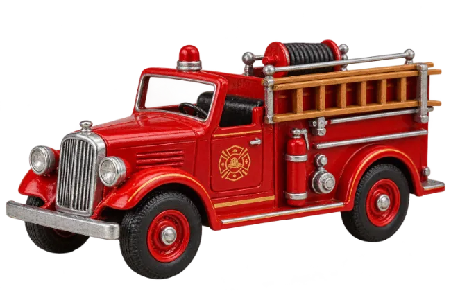 Vintage Red Fire Engine Toy