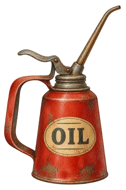 Vintage red oil can illustration