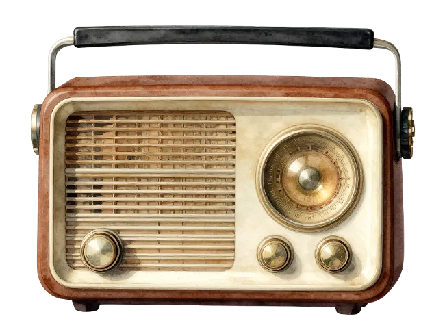 Vintage Retro Wooden Radio Receiver