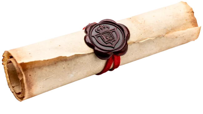 Vintage Rolled Scroll with Wax Seal